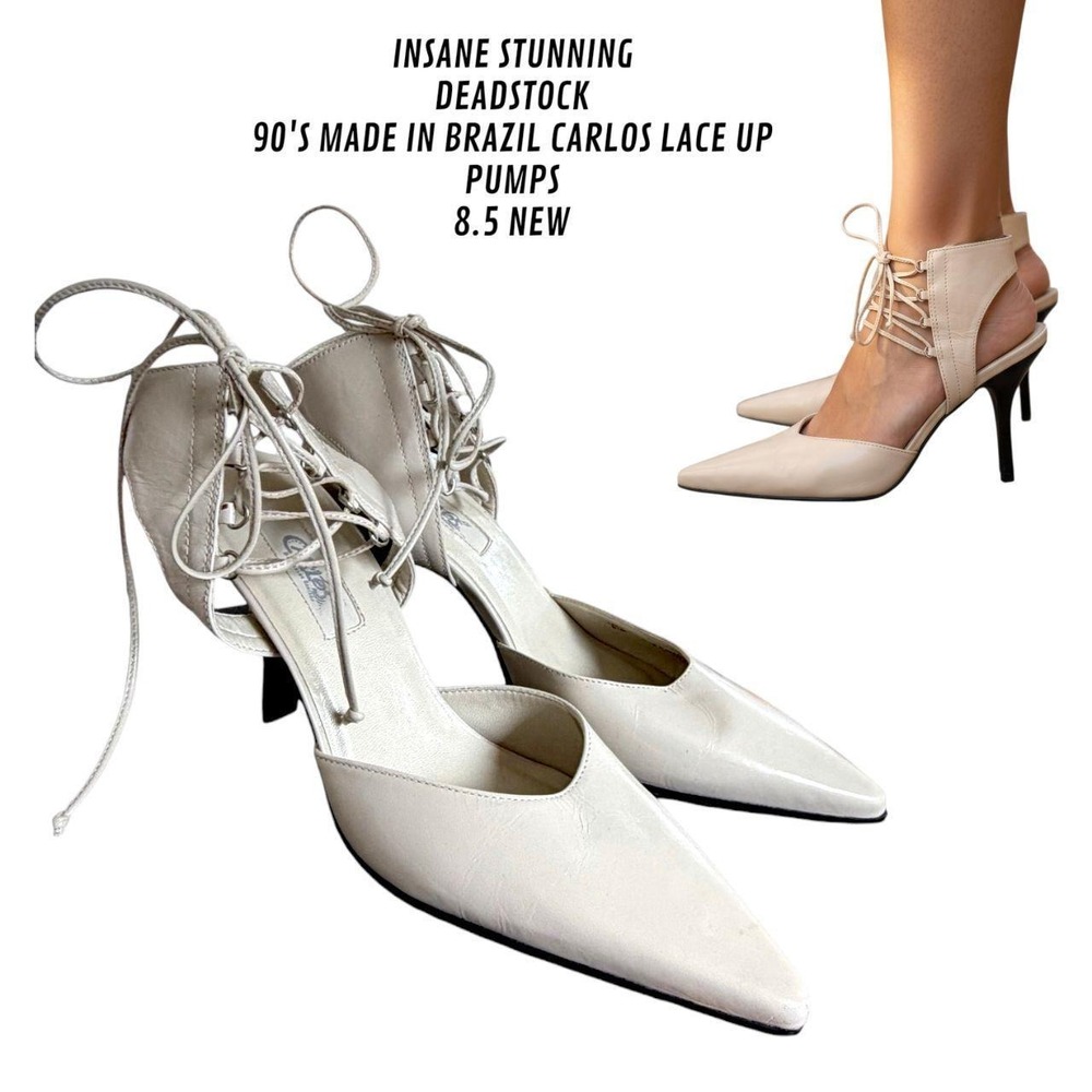 hyper-rare 90s vintage Carlos by Carlos Santana‎ lace-up pumps new! 8.5